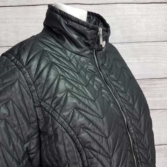 NEW Via Spiga M Cargo Zig Zag Quilted Zip up Jacket Black - Picture 6 of 15
